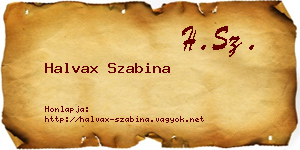 Halvax Szabina névjegykártya